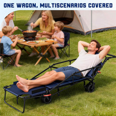 2-in-1 Folding Wagon Cart Chair 650LBS Capacity