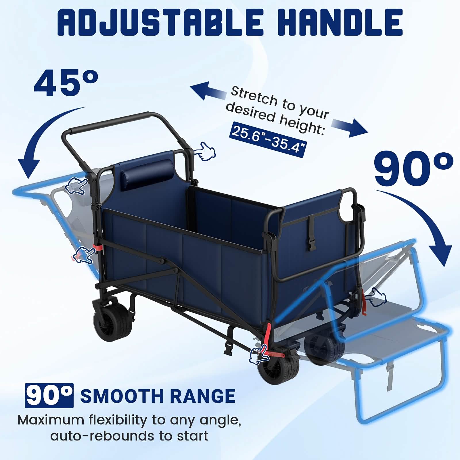 2-in-1 Folding Wagon Cart Chair 650LBS Capacity