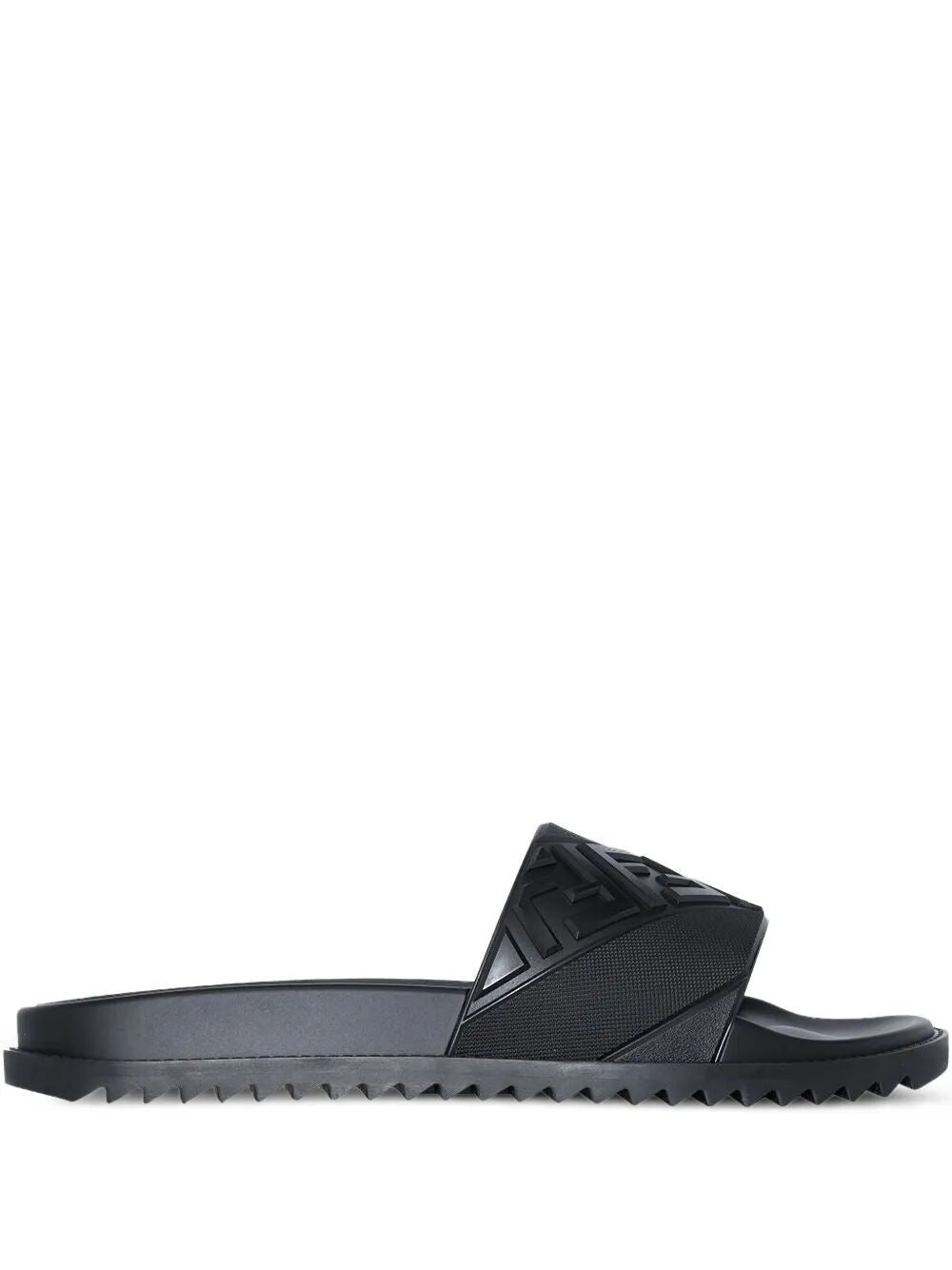FENDI High Strap Slide Sandals with Embossed FF Motif for Men