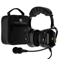 KORE KA-1 General Aviation Headset (Mono and Stereo) with Headset Bag, Dual GA Plugs