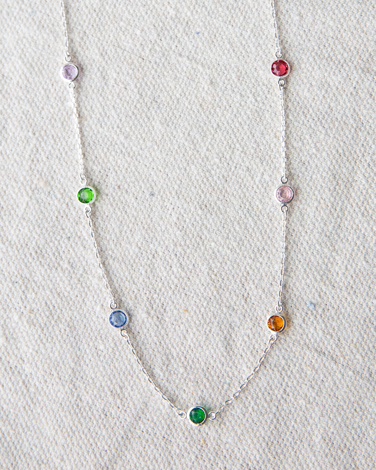 Silver Pop of Color Necklace