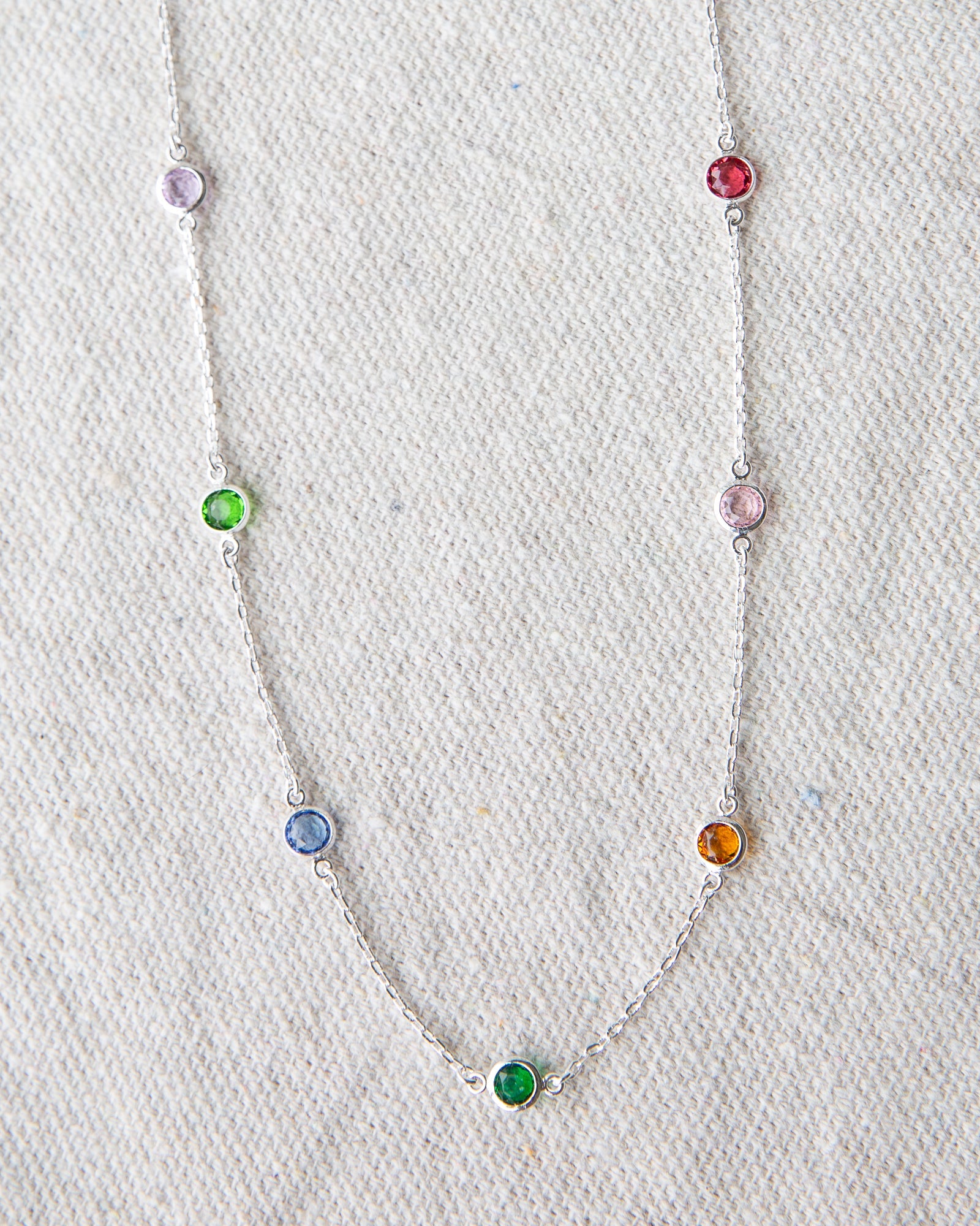 Silver Pop of Color Necklace