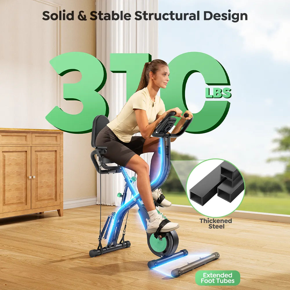 Toputure TEB4 Foldable Recumbent Exercise Bike with Resistance Bands