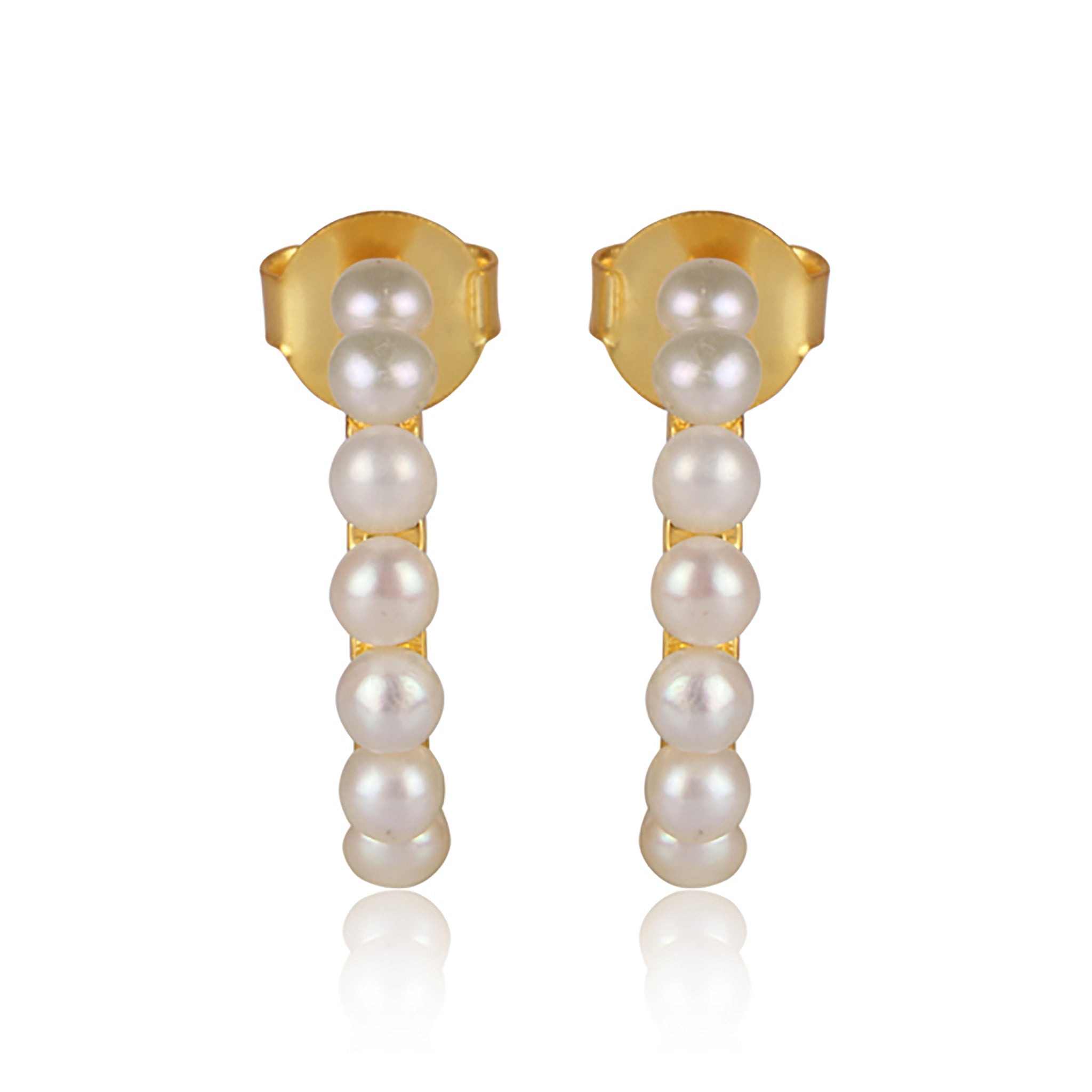 Luna Hoop Earrings - Pearl