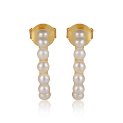Luna Hoop Earrings - Pearl