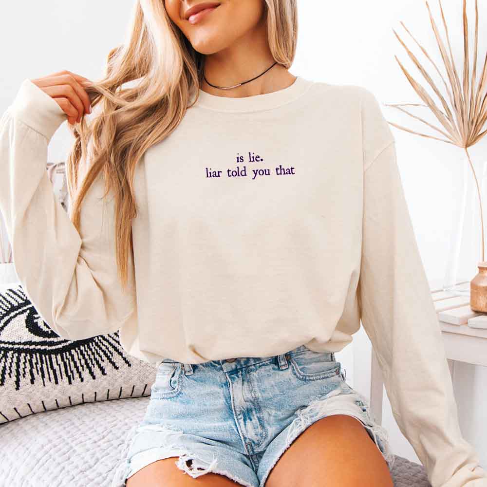Is Lie, Liar Told You That Comfort Colors Long Sleeve – Hockey Romance BookTok Shirt