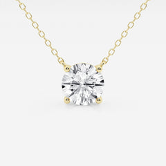 3.00 ct Lab Grown Round Diamond Floating Solitaire Pendant in 14K White or Yellow Gold – AGI Certified