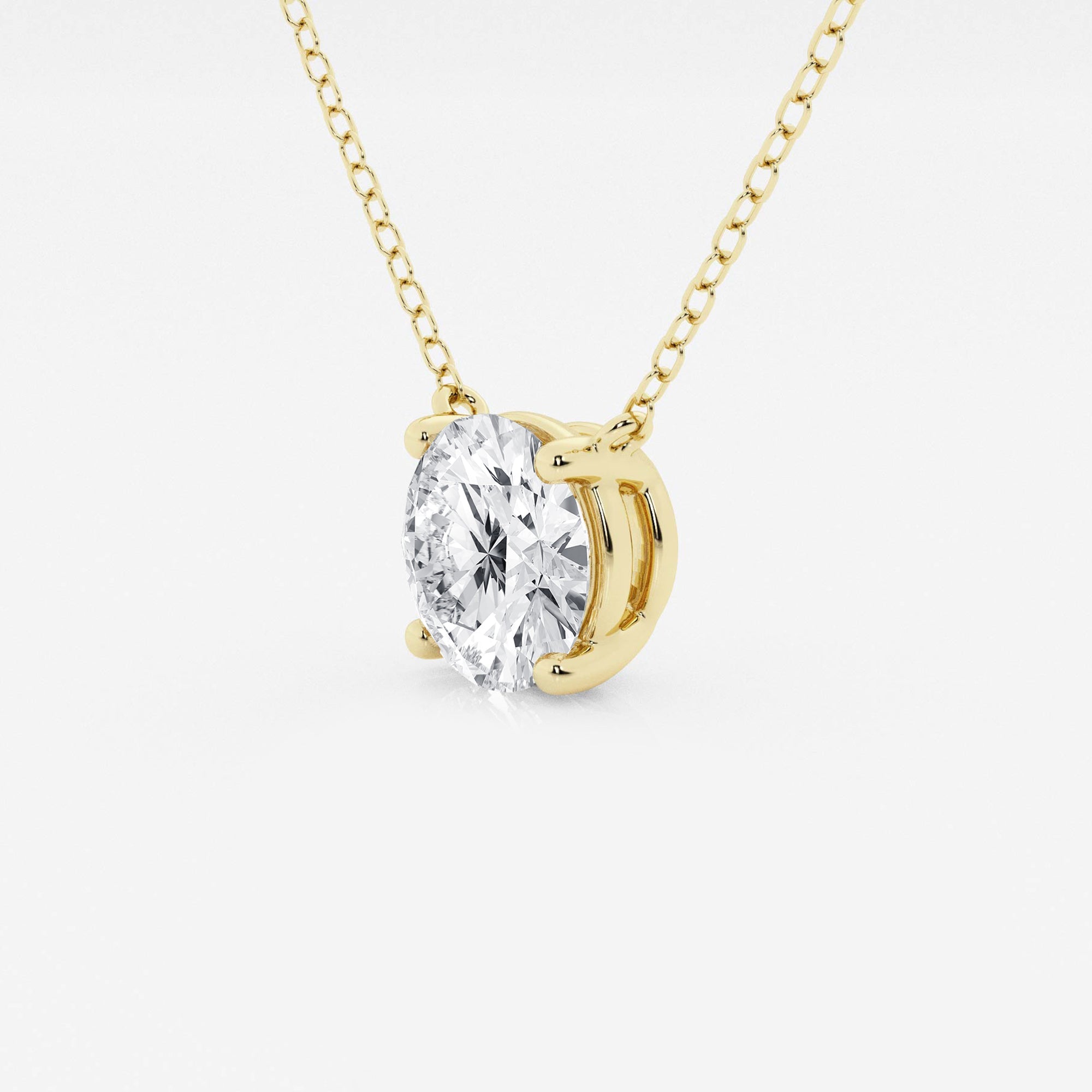 3.00 ct Lab Grown Round Diamond Floating Solitaire Pendant in 14K White or Yellow Gold – AGI Certified