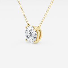 3.00 ct Lab Grown Round Diamond Floating Solitaire Pendant in 14K White or Yellow Gold – AGI Certified