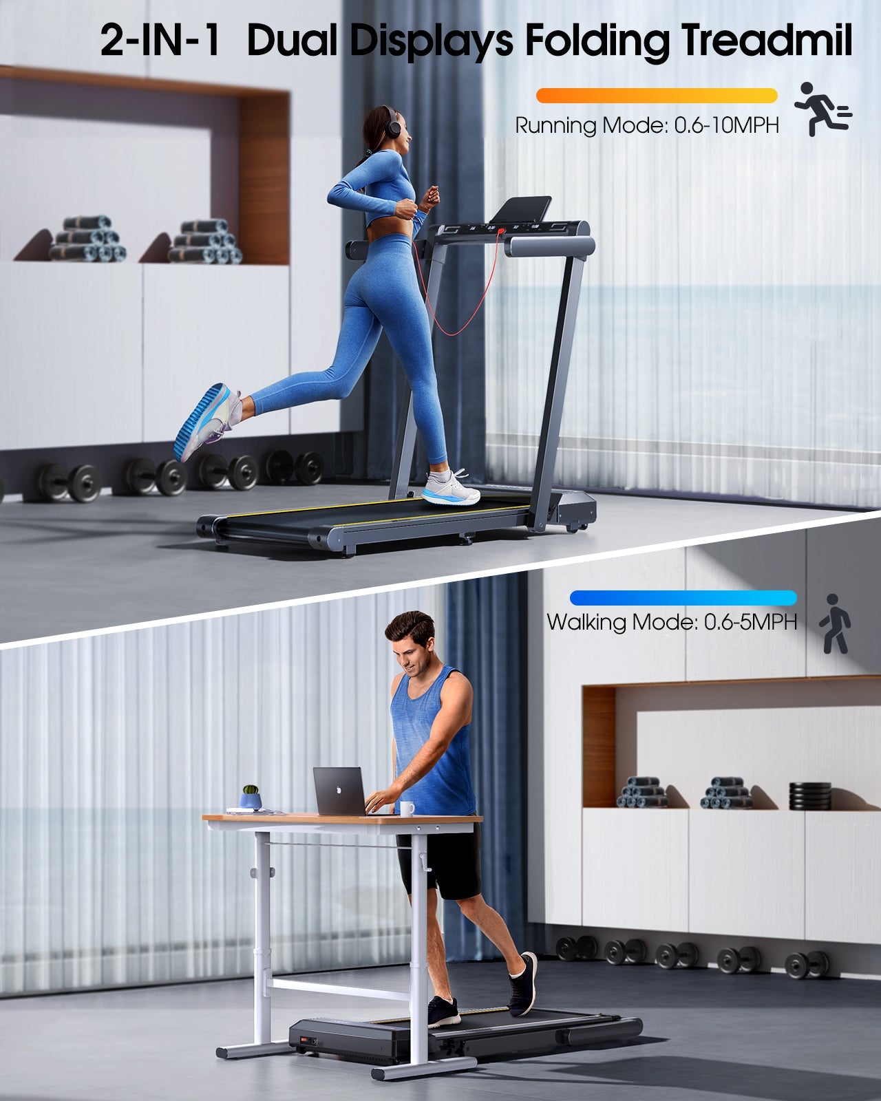 Toputure TP5 Foldable Treadmill with 12% Incline
