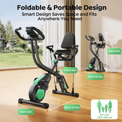 Toputure TEB4 Foldable Recumbent Exercise Bike with Resistance Bands
