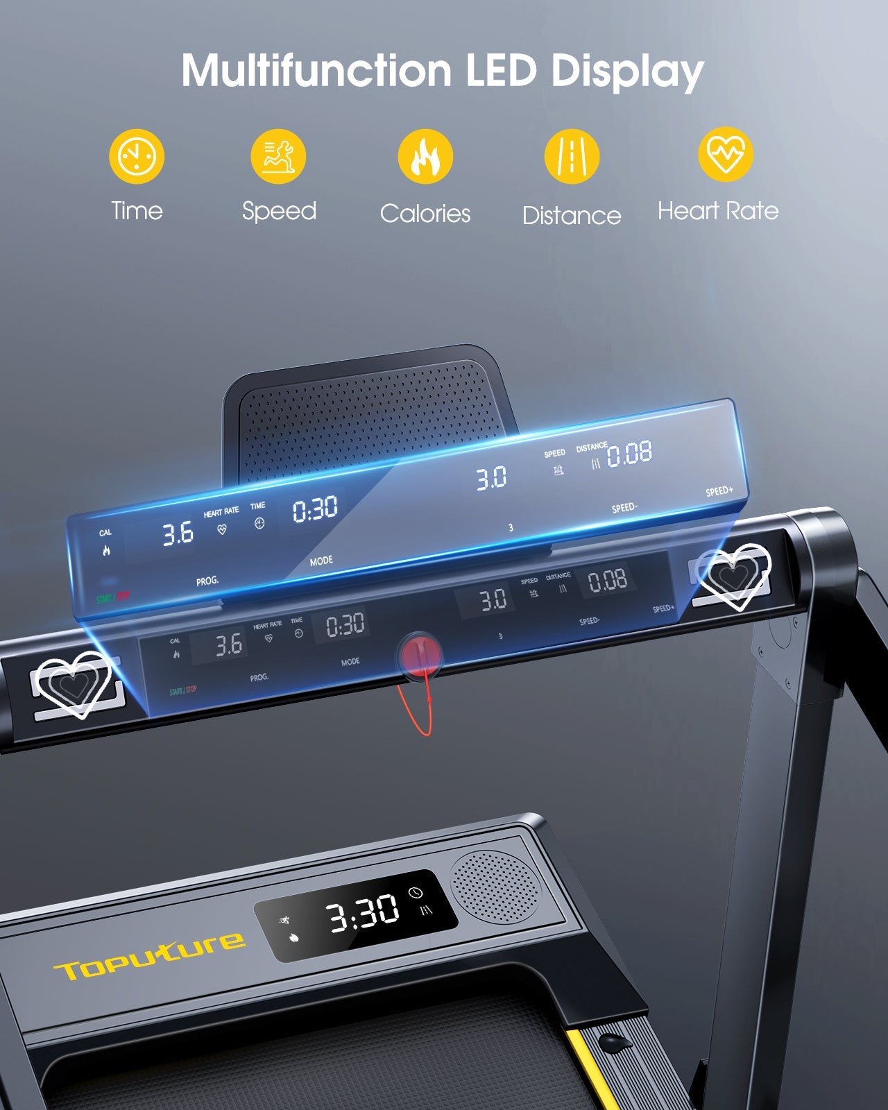 Toputure TP5 Foldable Treadmill with 12% Incline