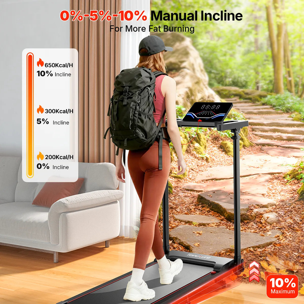 【NEW】Toputure TP7 Standing Desk Treadmill with Laptop Desk
