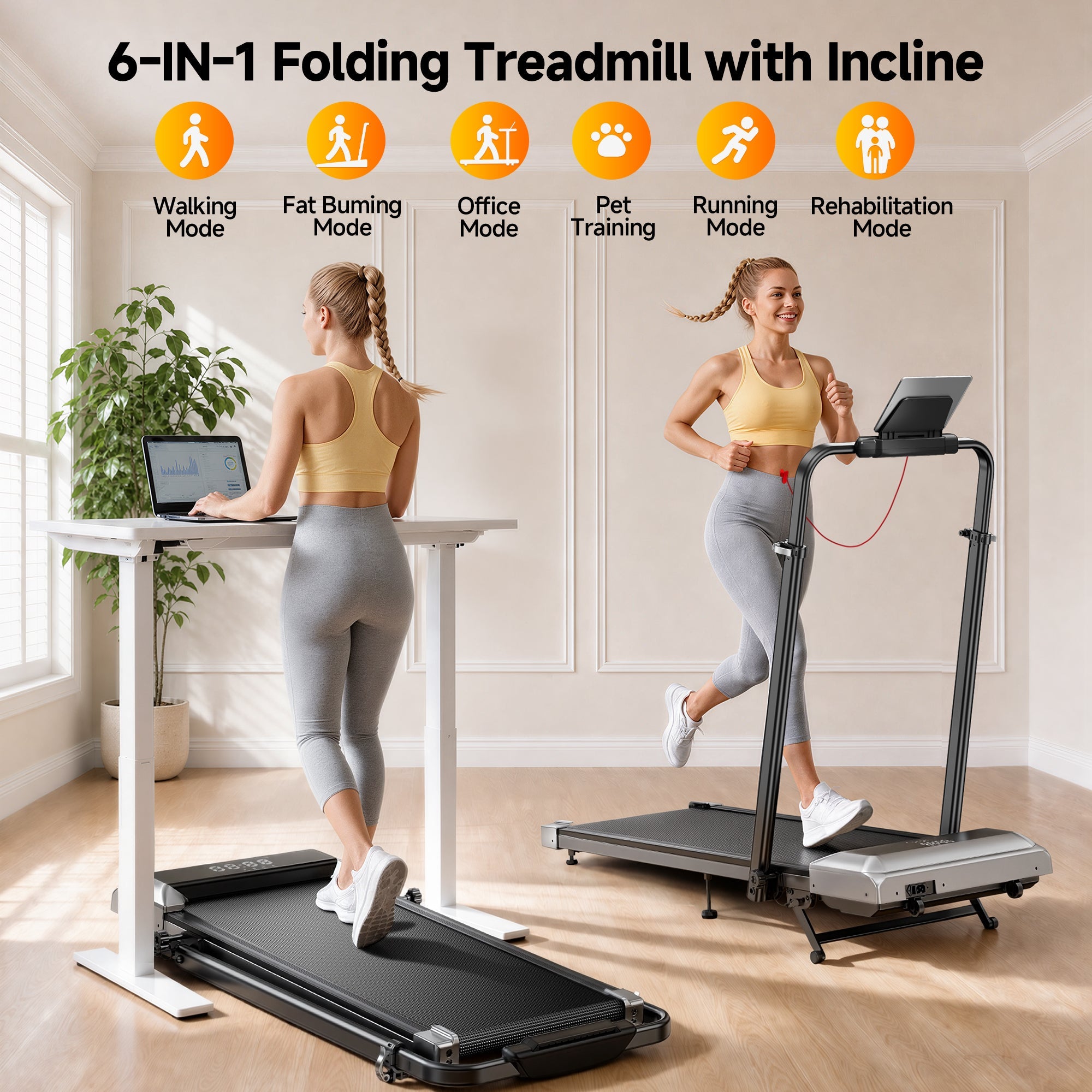 Toputure TP6 Treadmill with Adjustable Handles