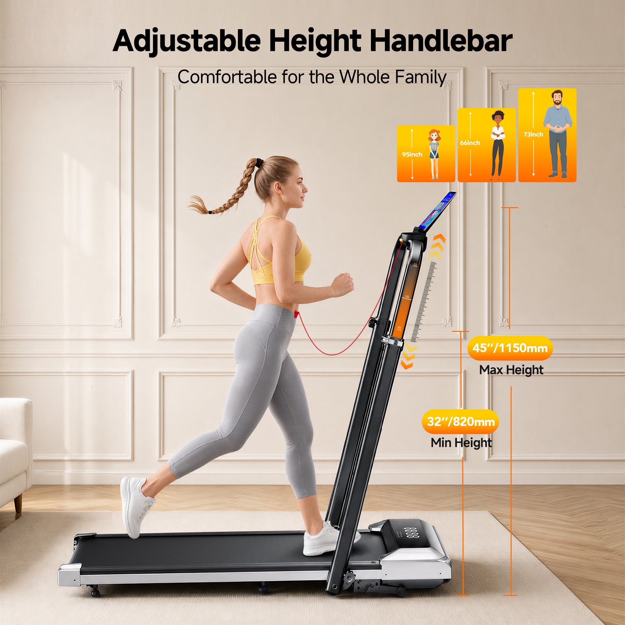 Toputure TP6 Treadmill with Adjustable Handles