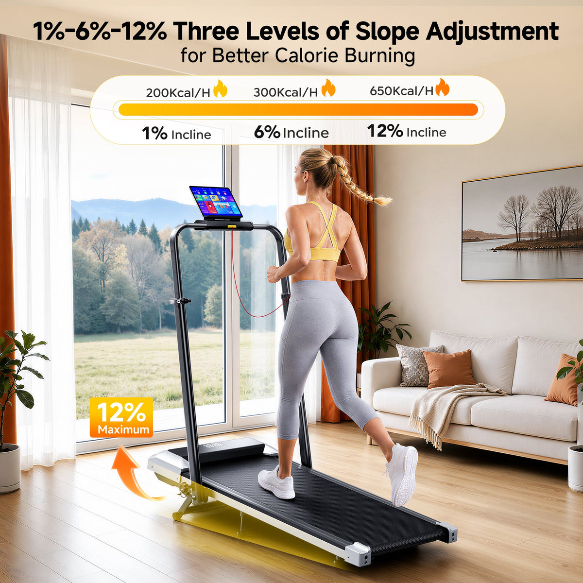 Toputure TP6 Treadmill with Adjustable Handles