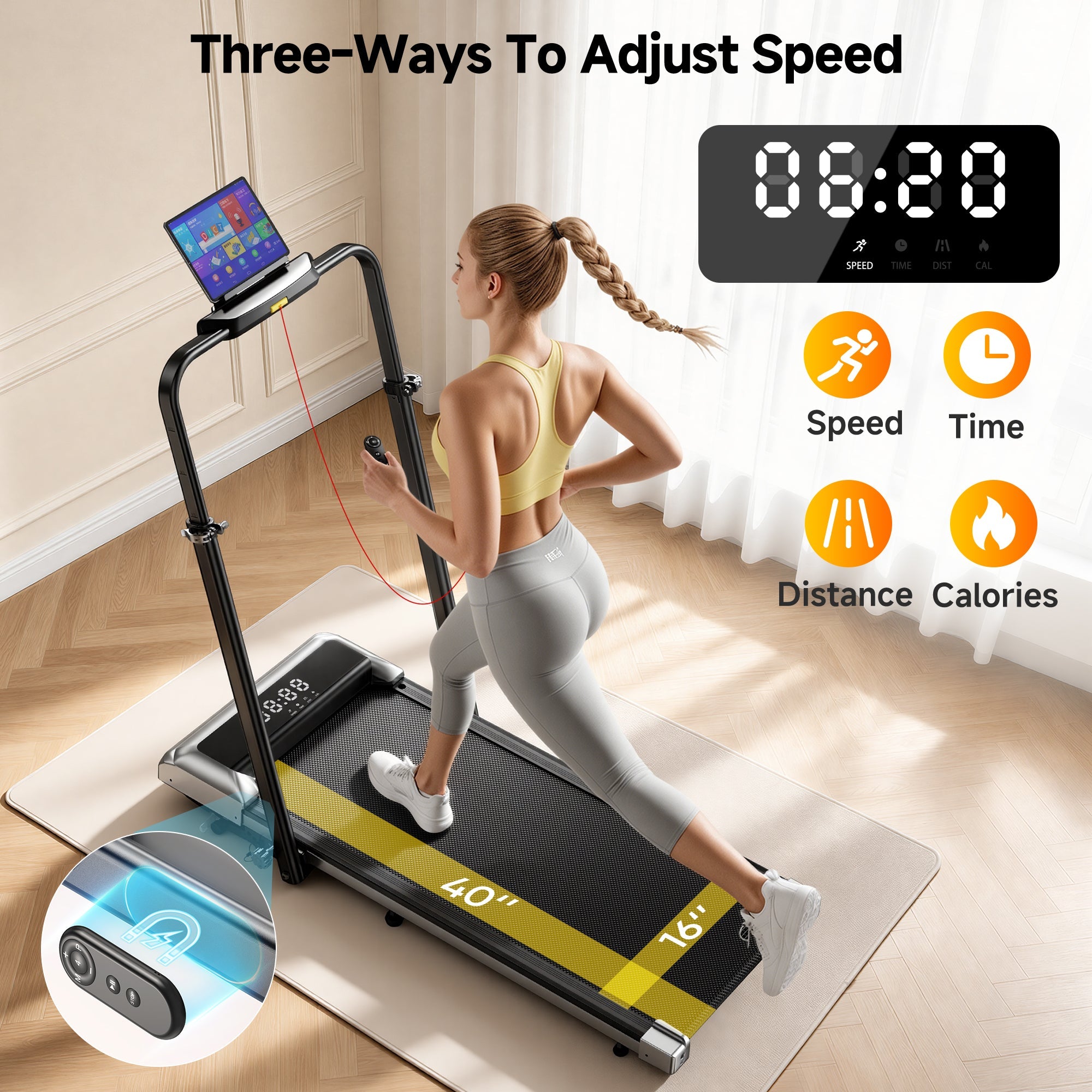 Toputure TP6 Treadmill with Adjustable Handles