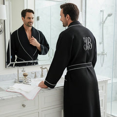 Premium Waffle Piping Robe for Men