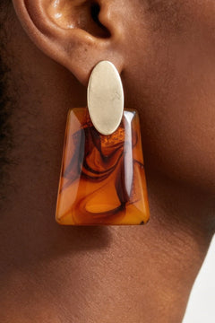 Abstract Marble Stone Fashion Earrings