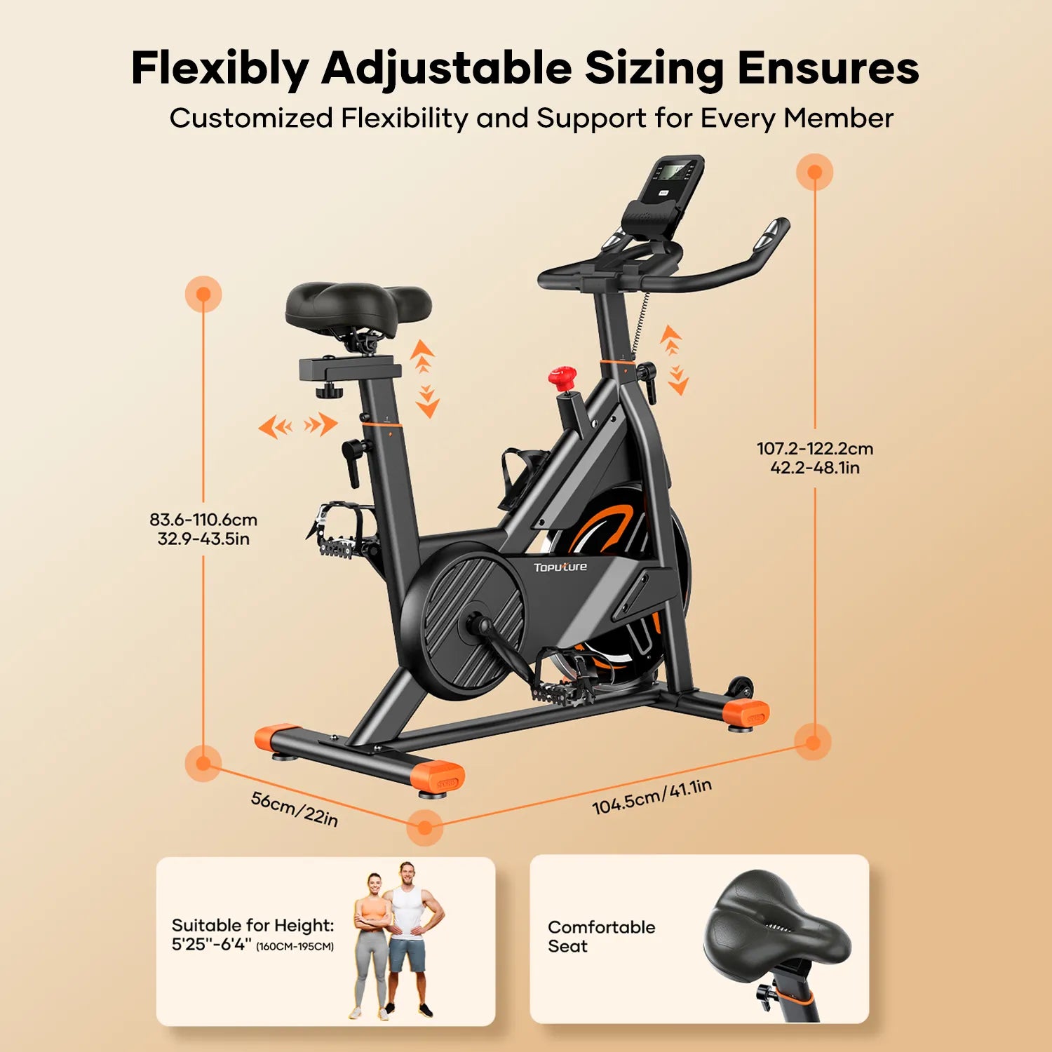 Toputure TEB3 Smart Exercise Bike with Heart Monitor
