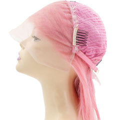 Cotton Candy 13x4 Transparent Lace Front 100% Human Hair Bob Wig