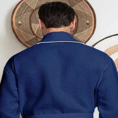 Premium Waffle Piping Robe for Men