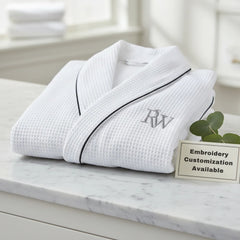 Premium Waffle Piping Robe for Men