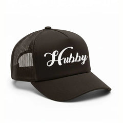 Embroidered Hubby Trucker Hat – Classic Mesh Cap for Wedding or Anniversary
