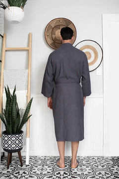 Waffle Spa Bathrobe for Men -  Absorbent, Lightweight