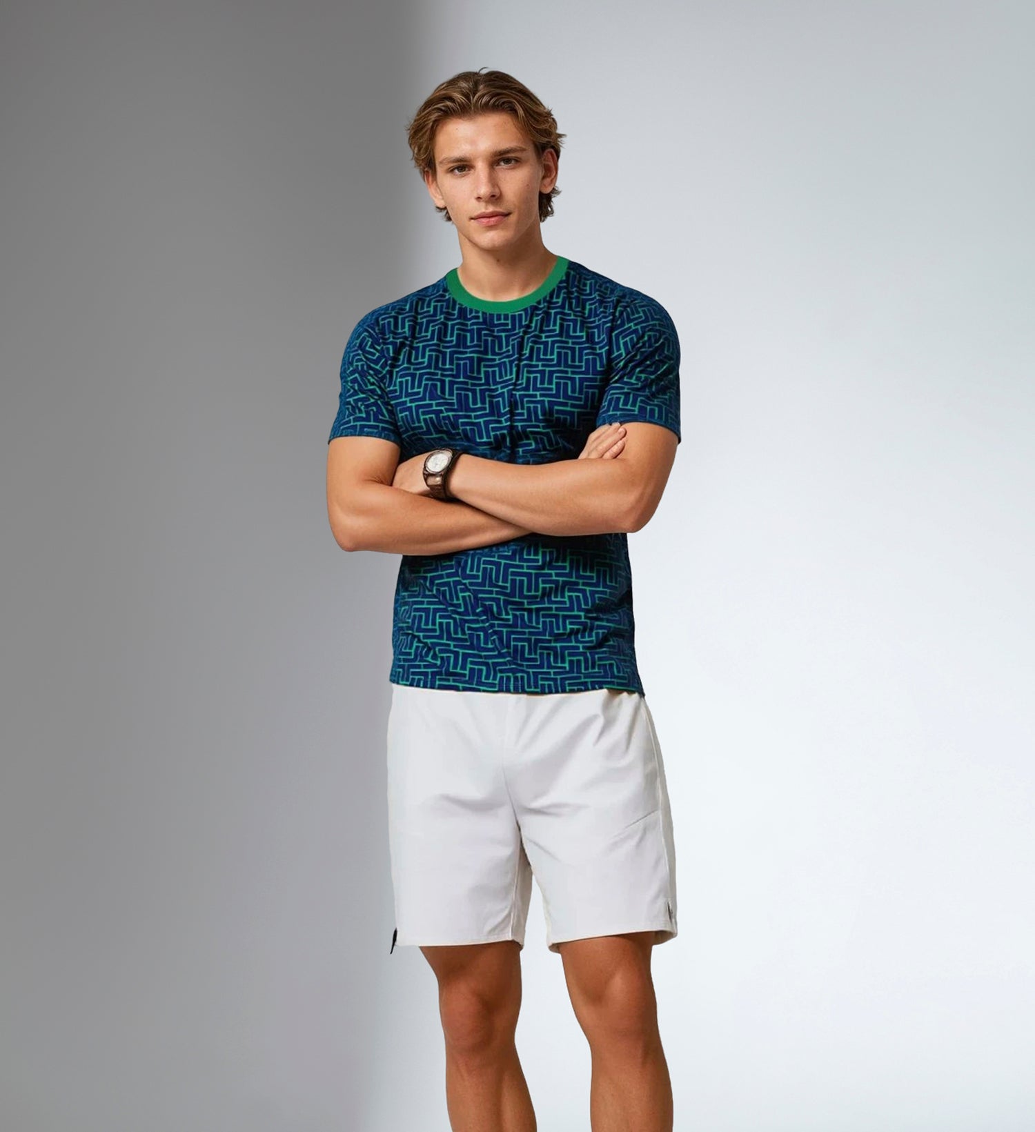 Men's Short-Sleeve Crew Neck - UV Protection, Antimicrobial