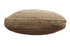 Natural Brown Hand Braided boho square Jute Square Pouf