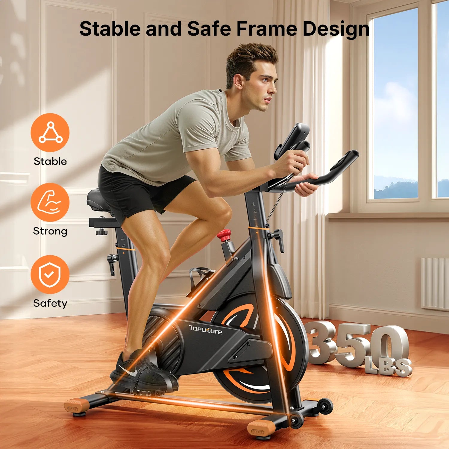 Toputure TEB3 Smart Exercise Bike with Heart Monitor