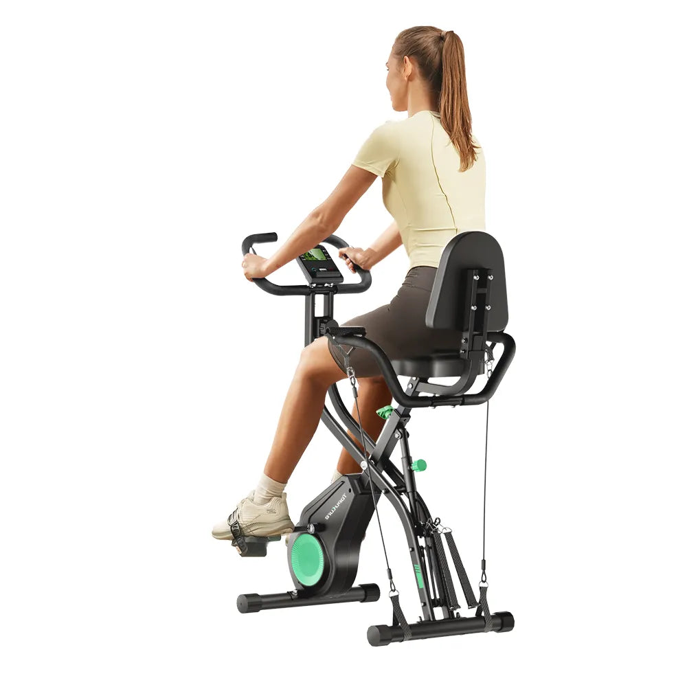 Toputure TEB4 Foldable Recumbent Exercise Bike with Resistance Bands